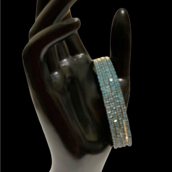 Set Of Five Gold Turquoise Bangles - Picture 5 of 12